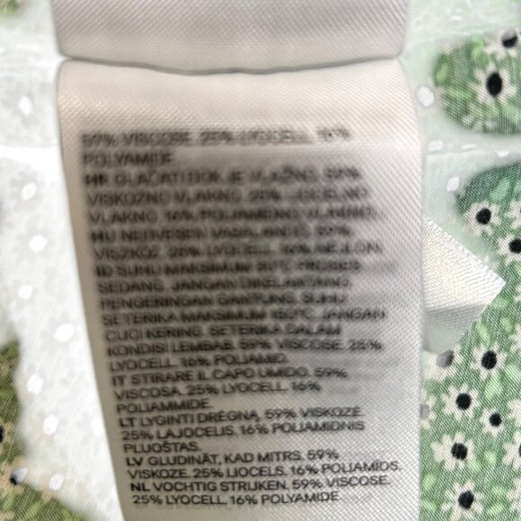 H&M Green Ditsy Floral Balloon Sleeve Dress - Picture 6 of 6